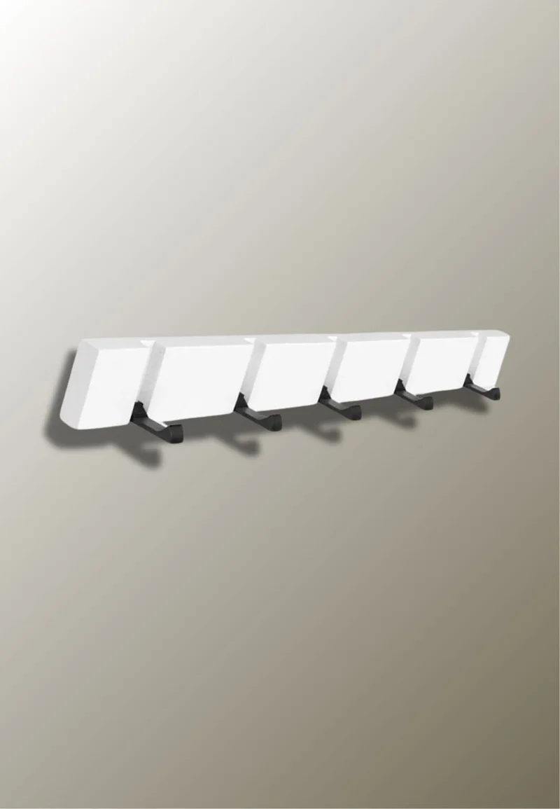 Porte manteau mural design Bambou Blanc