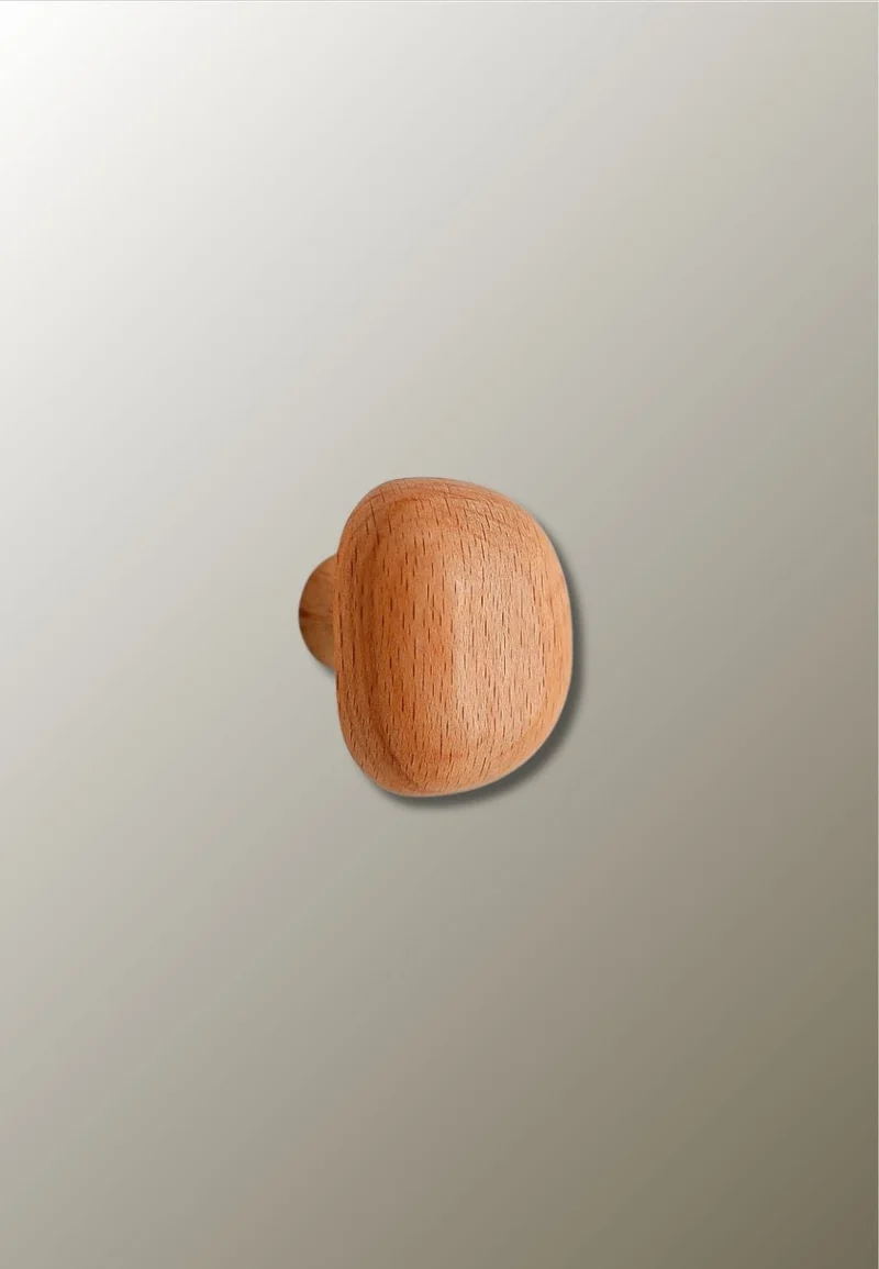 Patère porte manteau en bois clair Champignon Carré