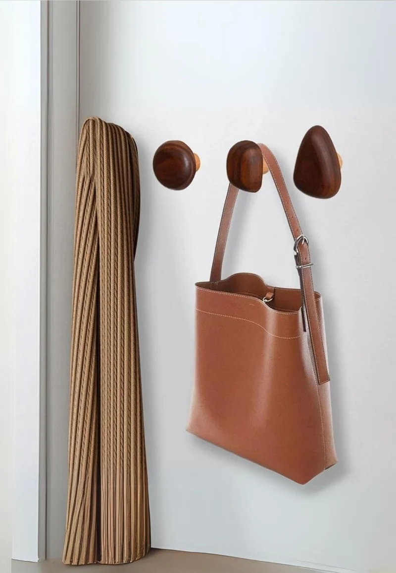 Patère porte manteau en bois clair Champignon