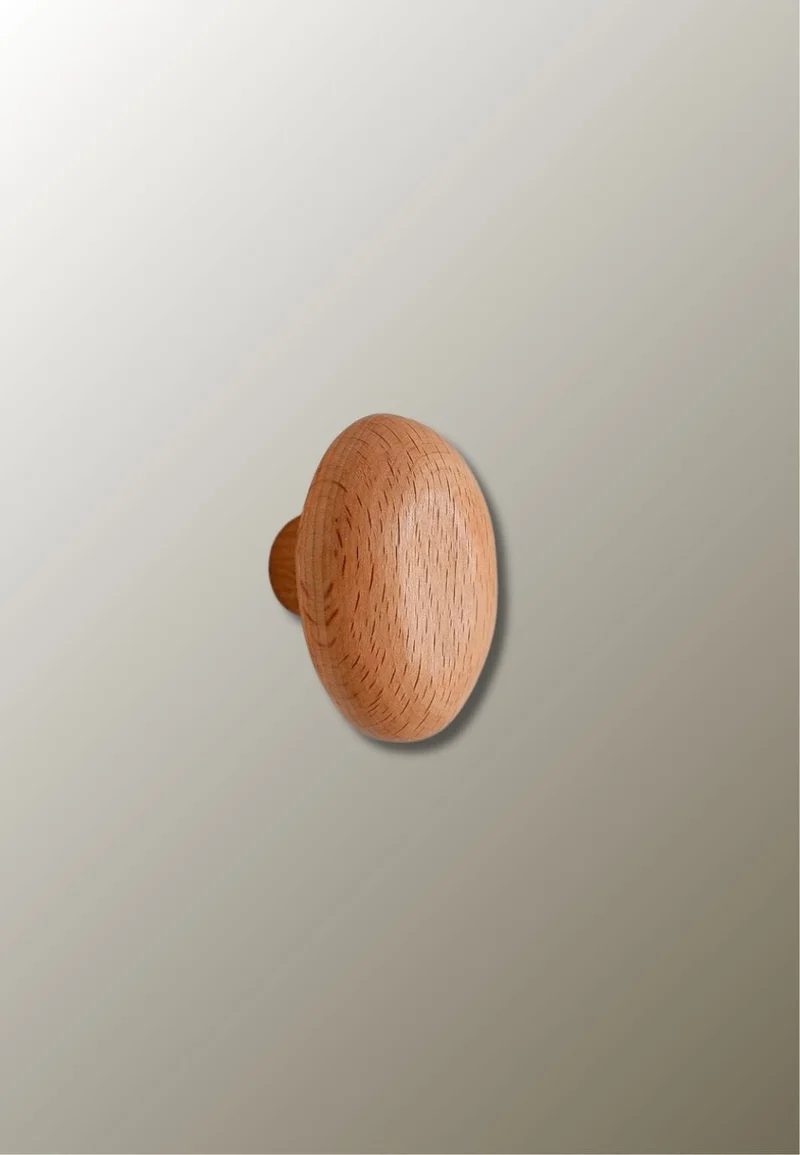 Patère porte manteau en bois clair Champignon Allongé