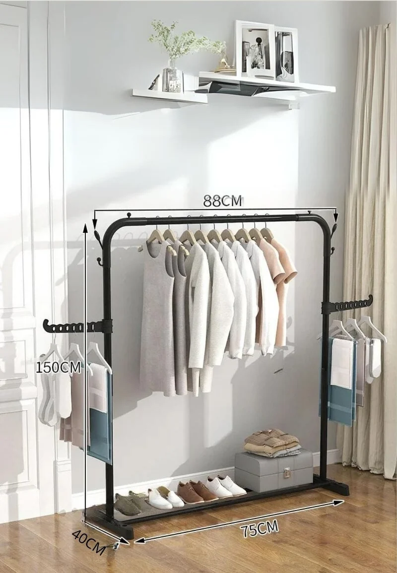 Meuble porte manteau chaussure simple tringle avec bras unique étagère fixe