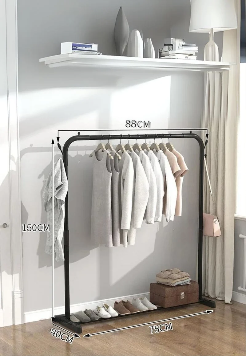 Meuble porte manteau chaussure simple tringle unique étagère fixe