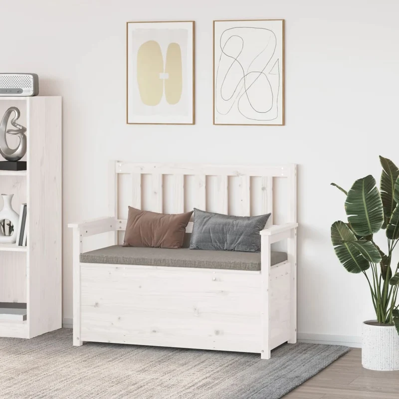 Banc Coffre en Bois Blanc