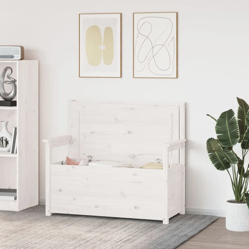 Banc Coffre en Bois Blanc
