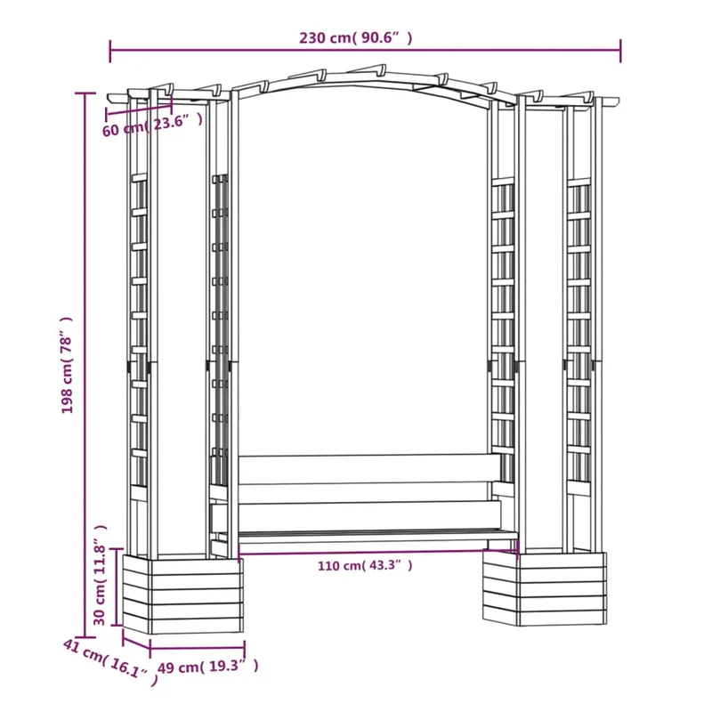 Banc de Jardin avec Pergola