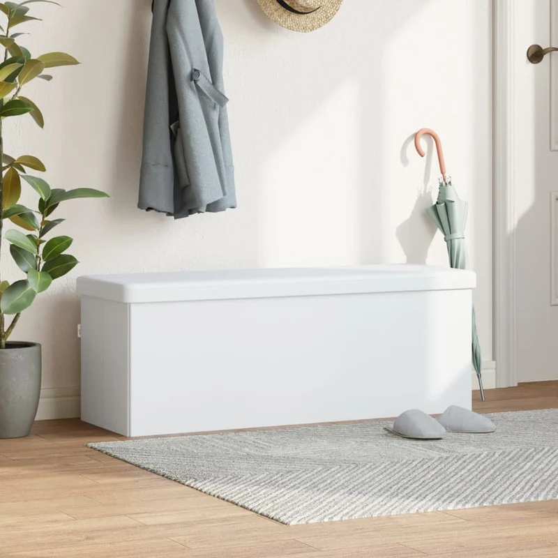 Banc Coffre de Rangement Blanc