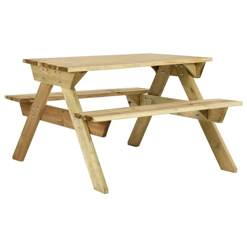 Table de Jardin avec Banc Intégré