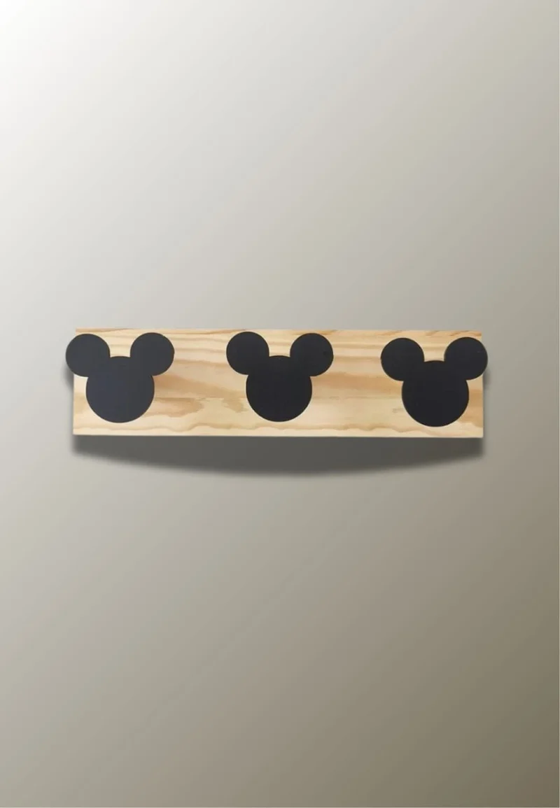 Porte manteau mural enfant triple Mickey Noir