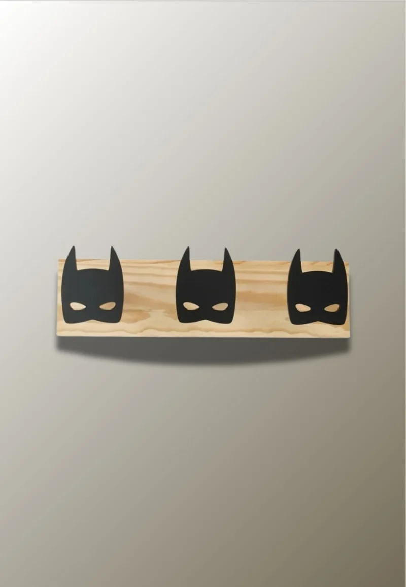 Porte manteau mural enfant triple Masque