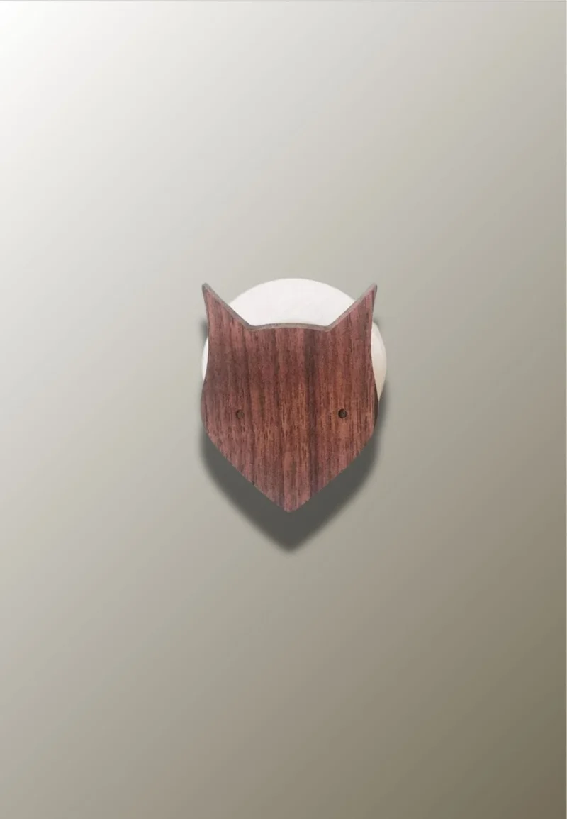 Porte manteau enfant Renard en bois