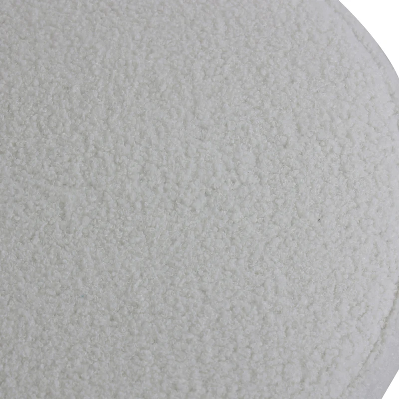 Pouf tissu effet laine bouclette écru