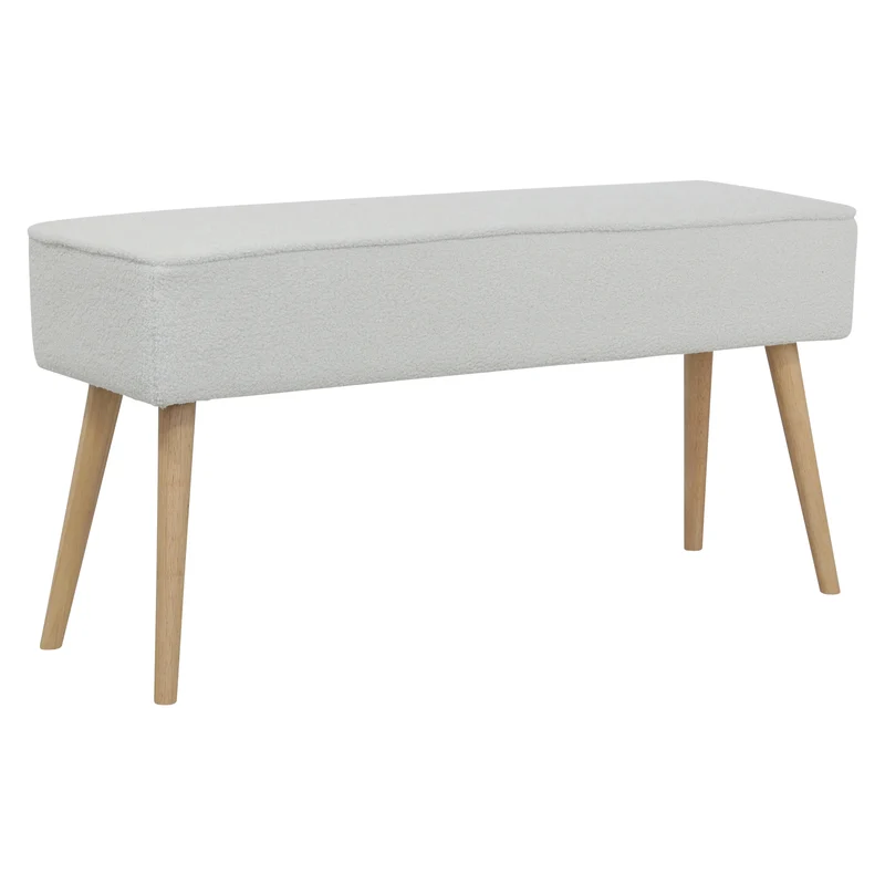Banc tissu effet laine bouclette écru