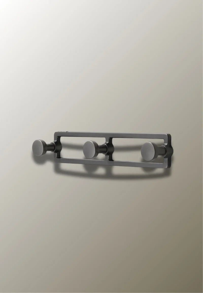 Porte manteau mural Triple point Gris