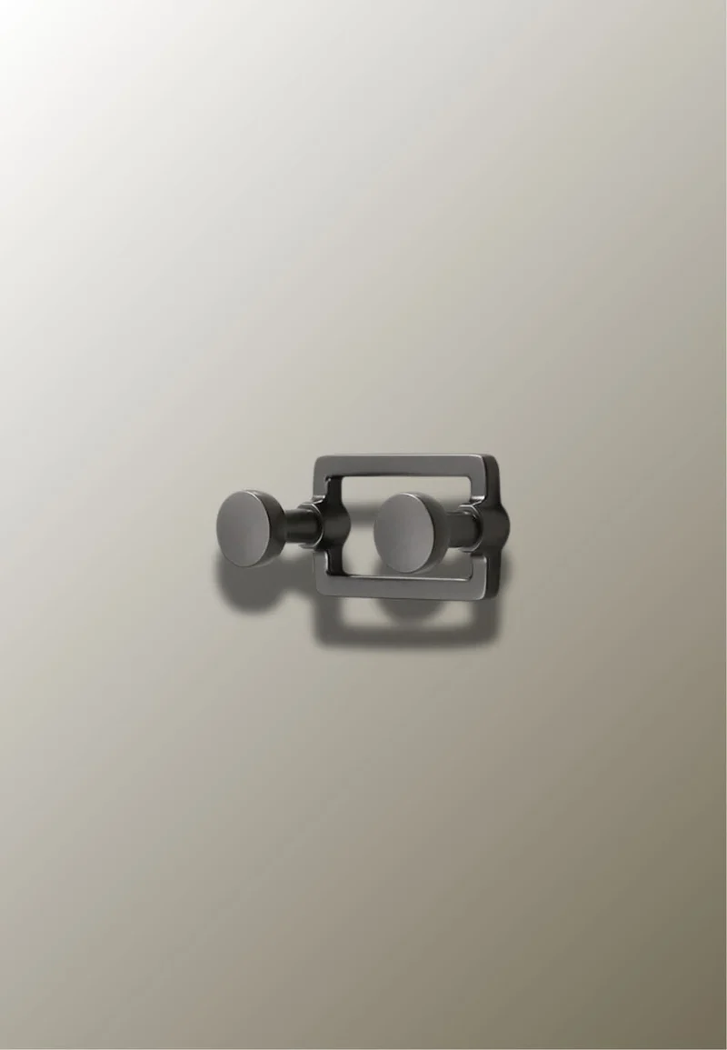 Porte manteau mural Double point Gris