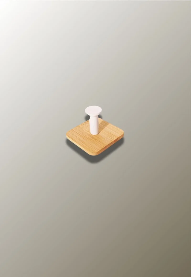 Patère porte manteau en Bois Droit Clouté Blanc