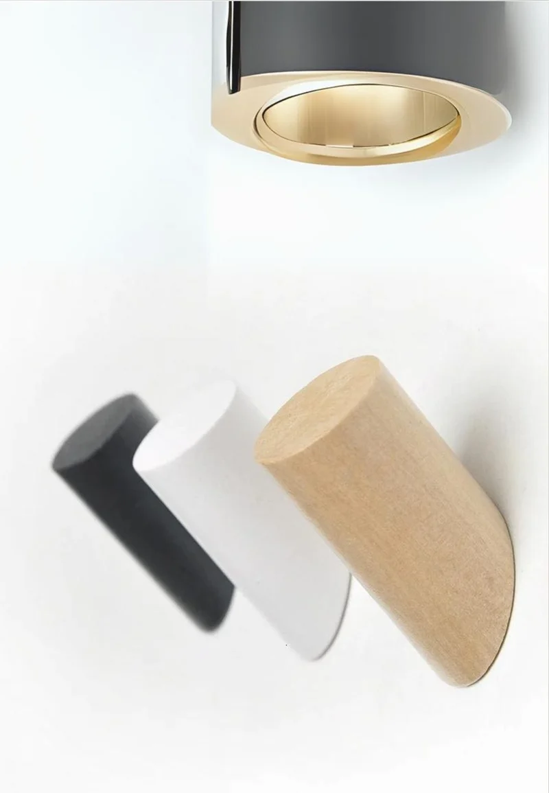Patère porte manteau en bois noir Moyenne Branche