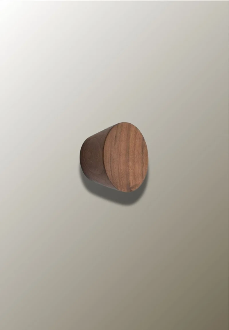 Patère porte manteau en bois foncé Scié
