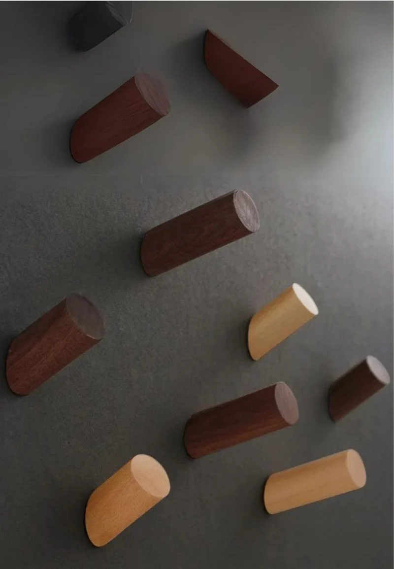 Patère porte manteau en bois foncé Moyenne Branche