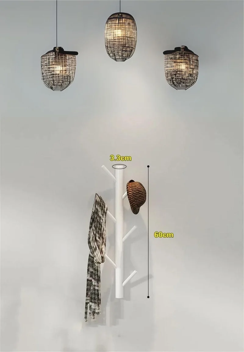 Porte manteau mural arbre mini blanc