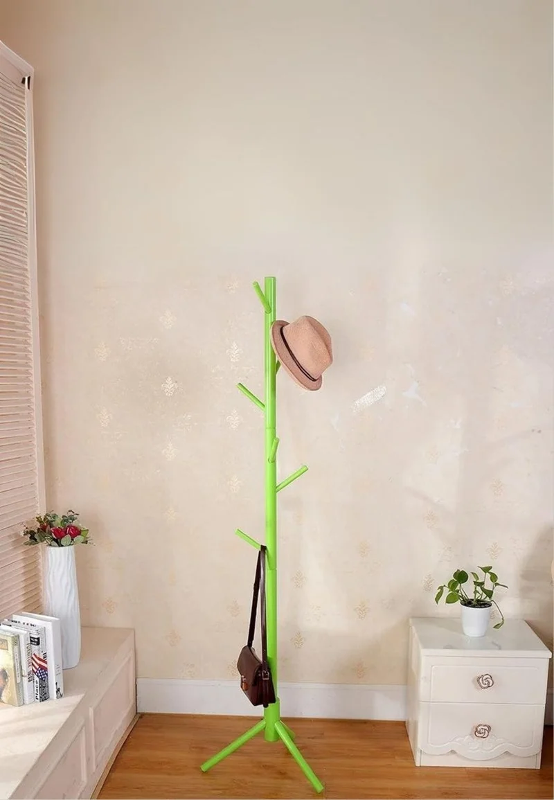 Porte manteau sur pied arbre tubé vert