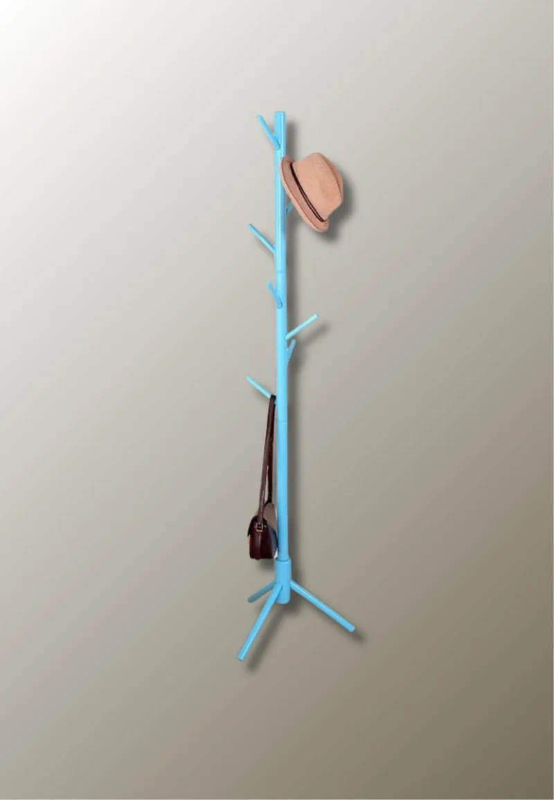 Porte manteau sur pied arbre tubé bleu ciel