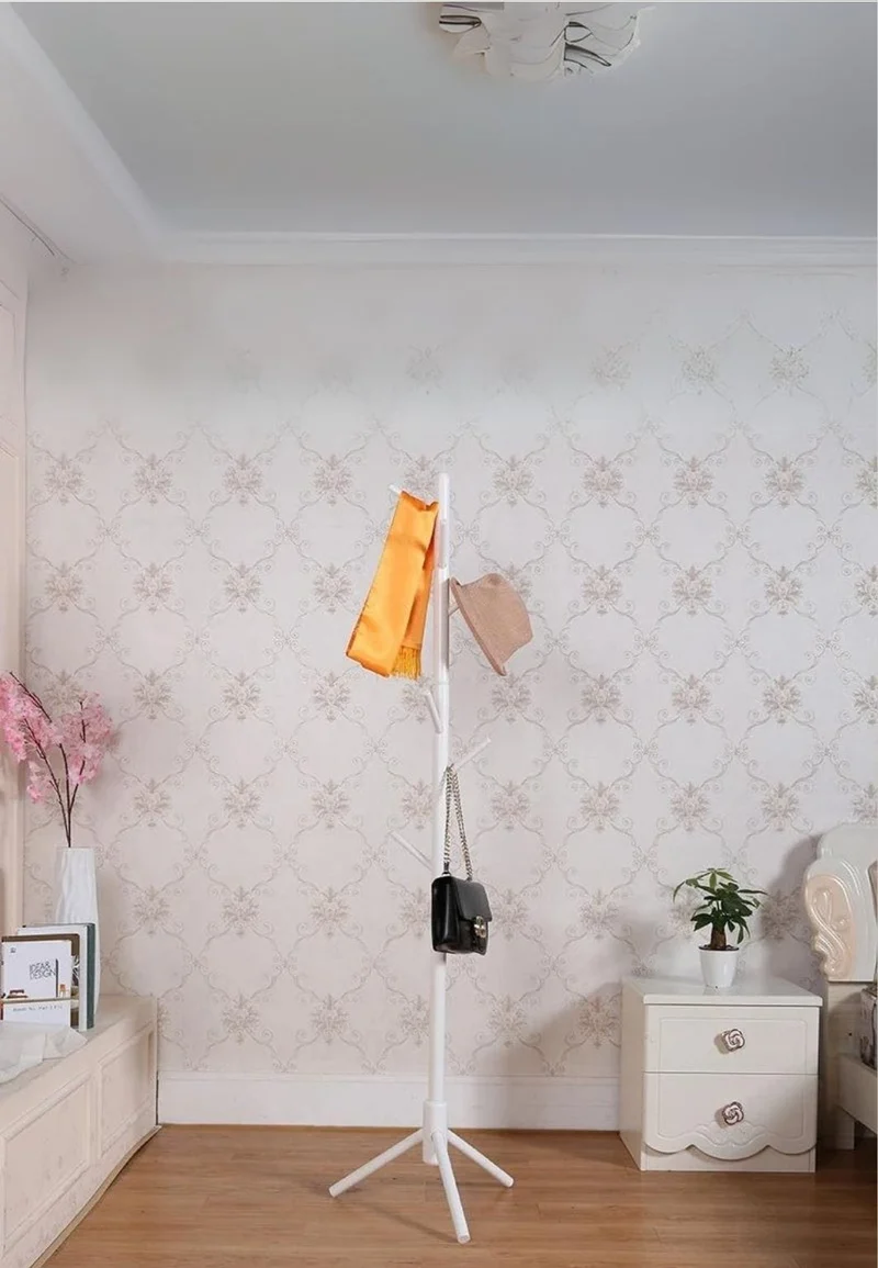 Porte manteau sur pied arbre tubé blanc