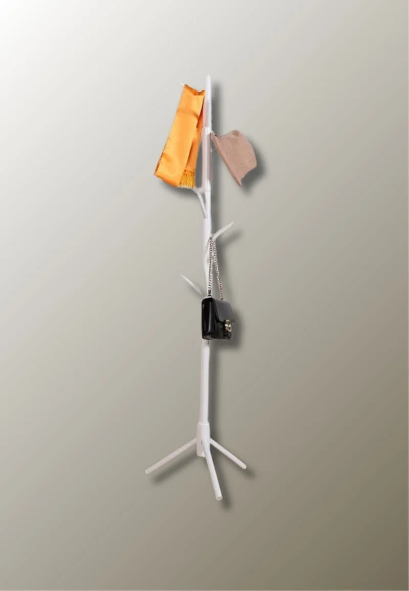Porte manteau sur pied arbre tubé blanc