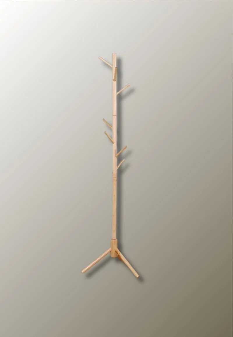 Porte manteau sur pied arbre tubé boisé