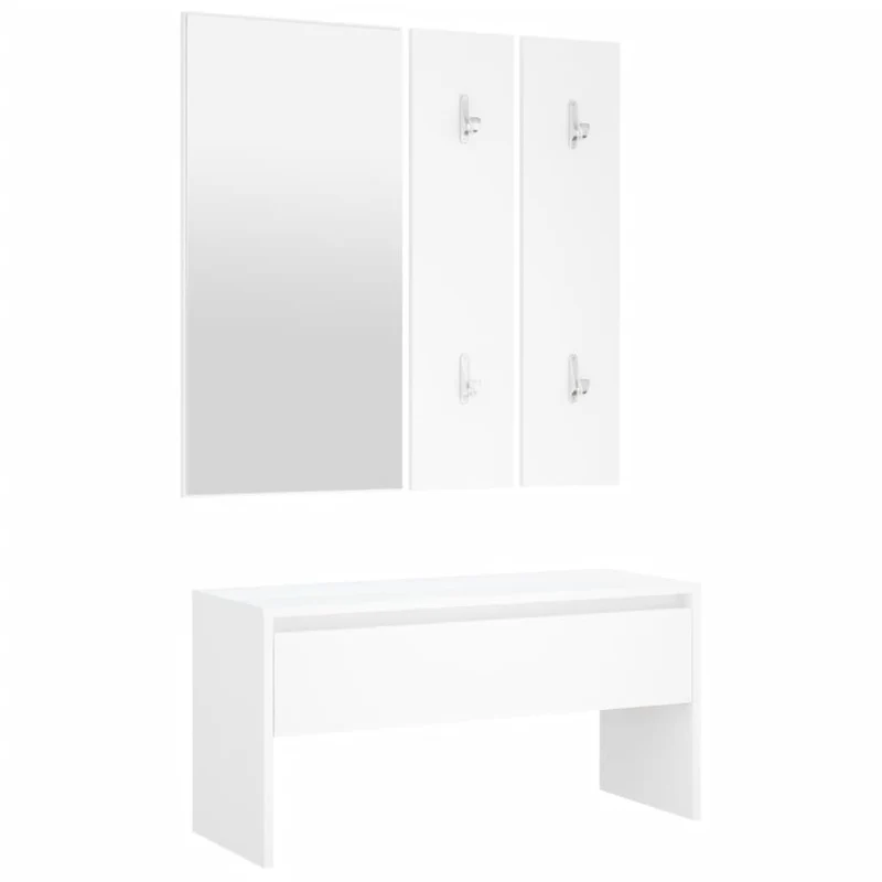 Meuble d'Entrée avec Banc et Porte Manteau