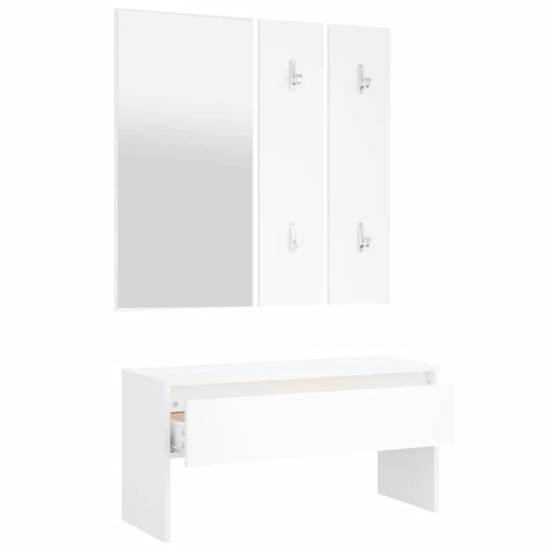 Meuble d'Entrée avec Banc et Porte Manteau