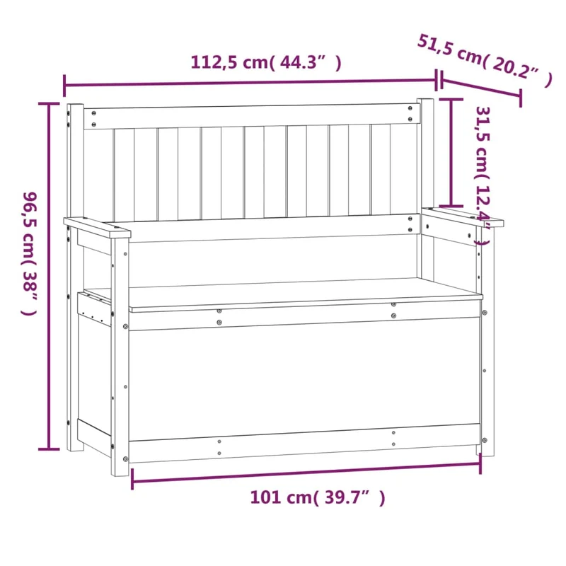 Coffre Banc en Bois Extérieur