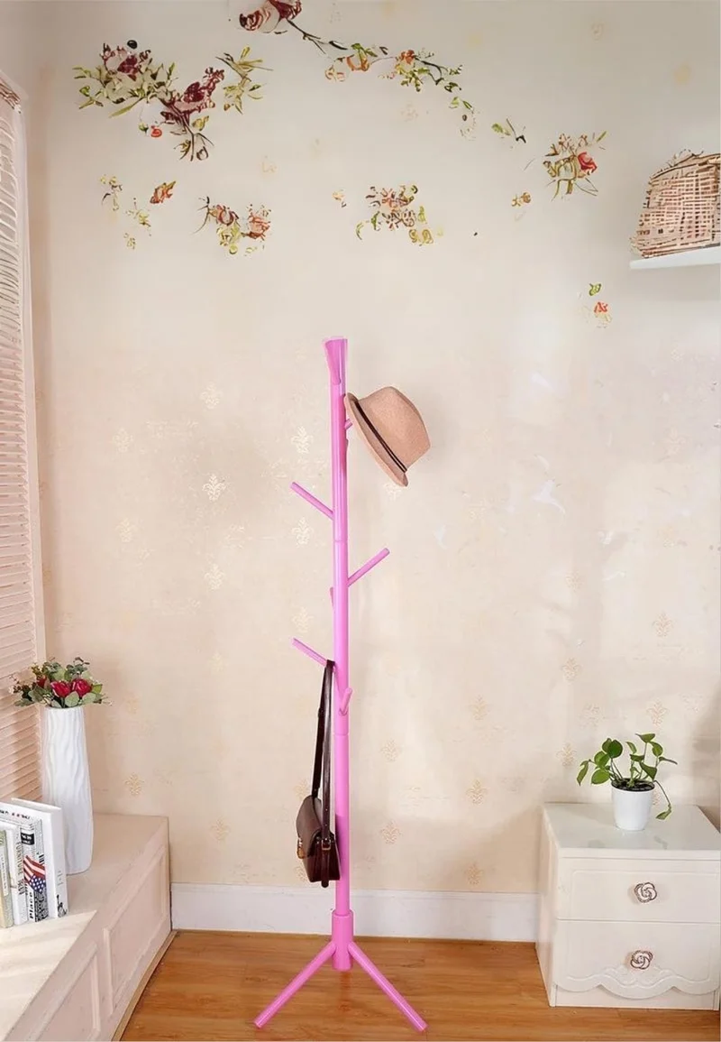 Porte manteau sur pied arbre tubé rose