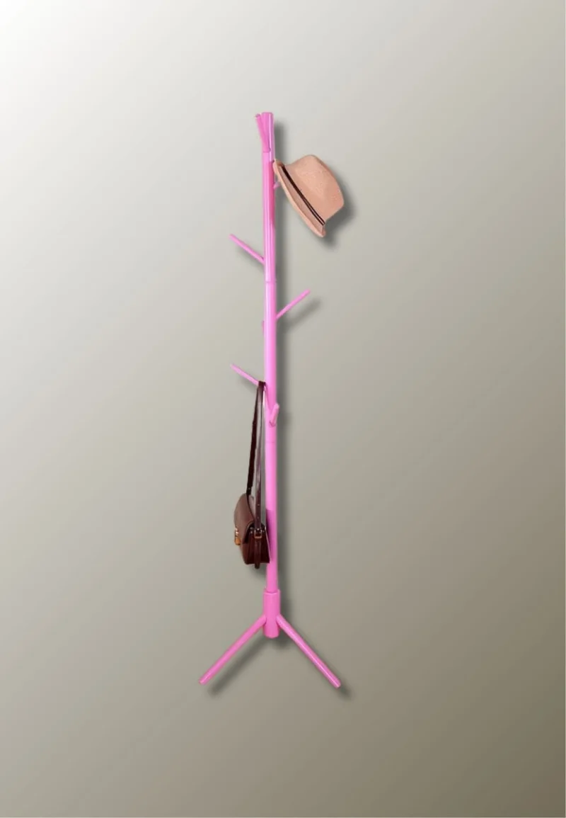 Porte manteau sur pied arbre tubé rose