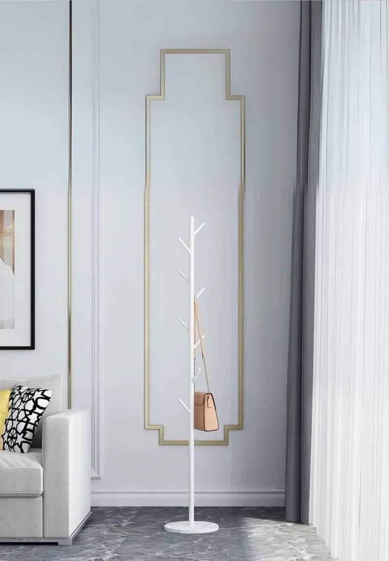 Porte manteau sur pied design arbre blanc sur base blanche