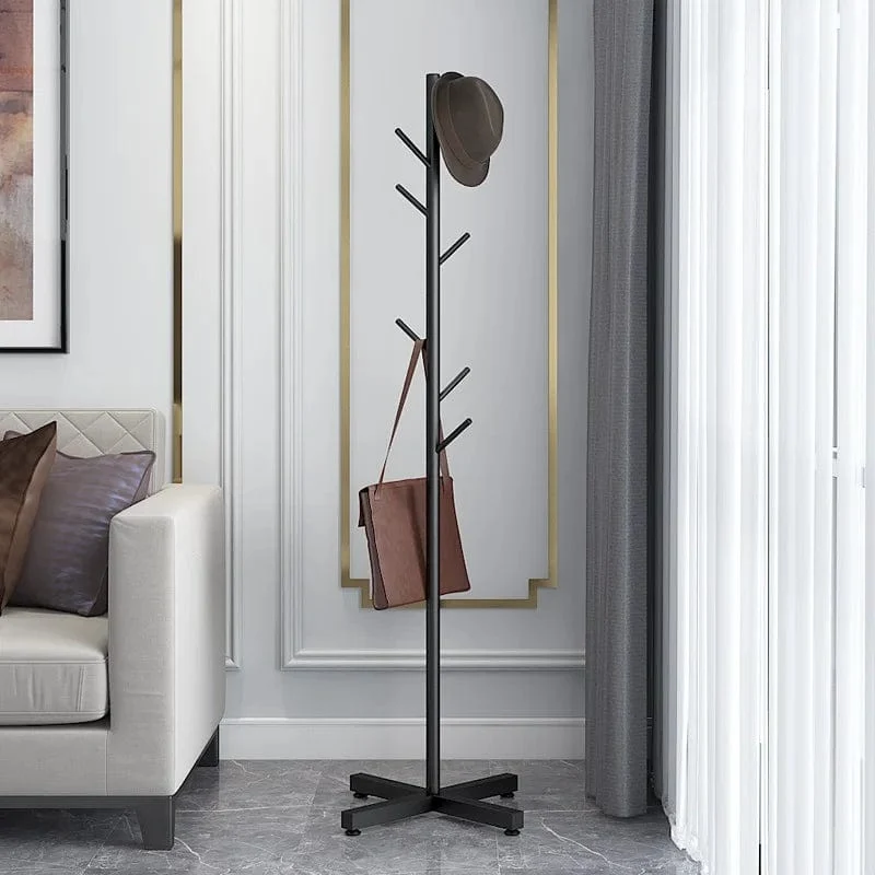 Porte manteau sur pied design arbre noir sur base croisée