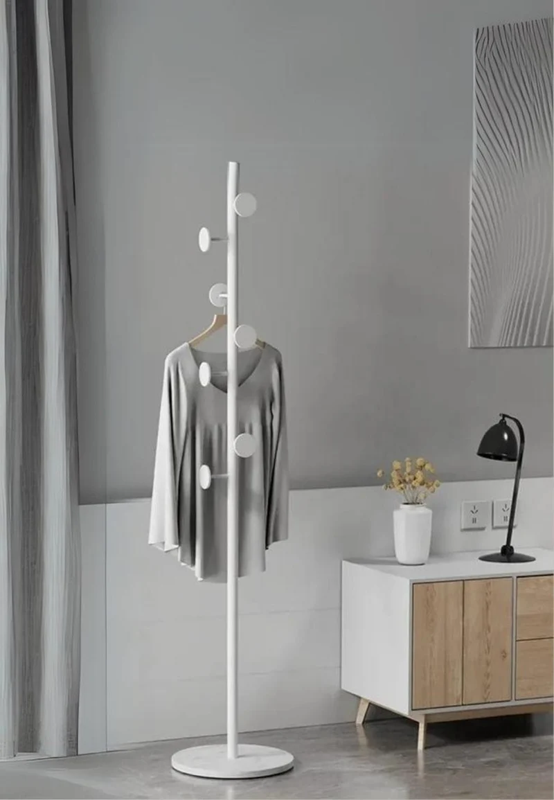 Porte manteau sur pied design champignon blanc sur base blanche