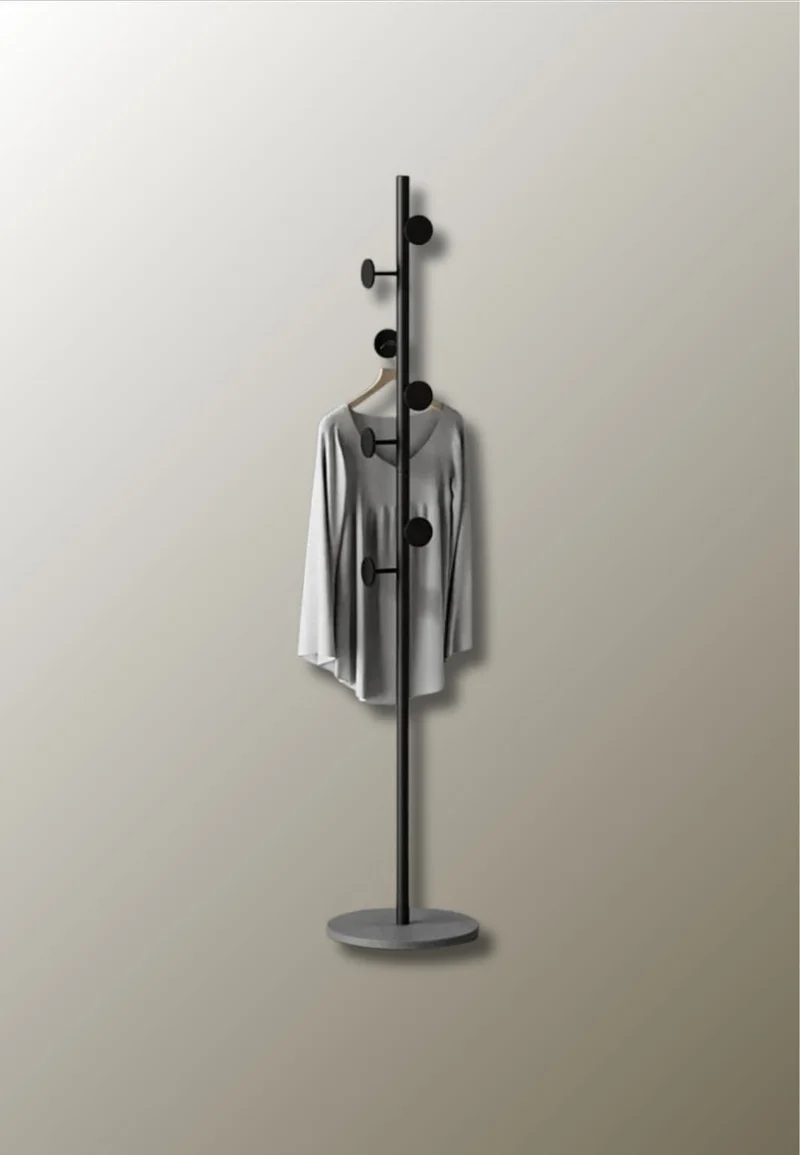 Porte manteau sur pied design champignon noir sur base grise