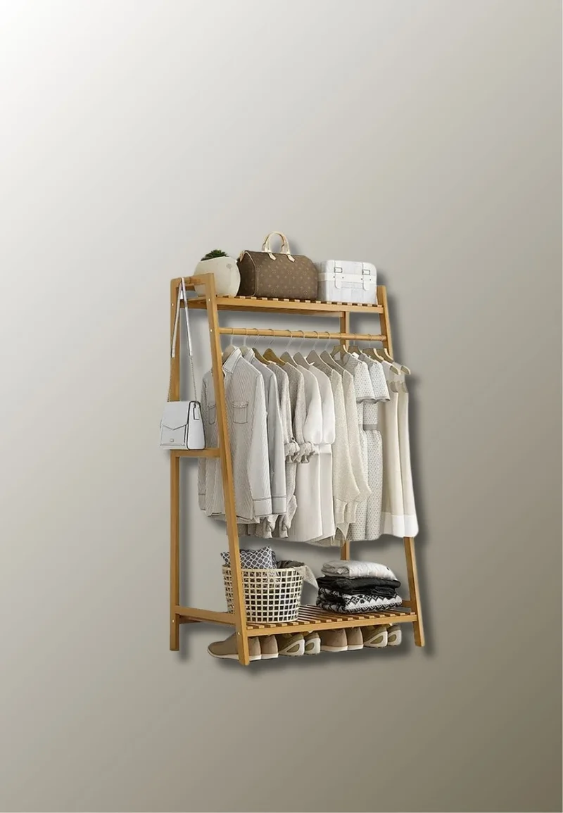 Meuble porte manteau chaussure en bois clair Petit Triangle