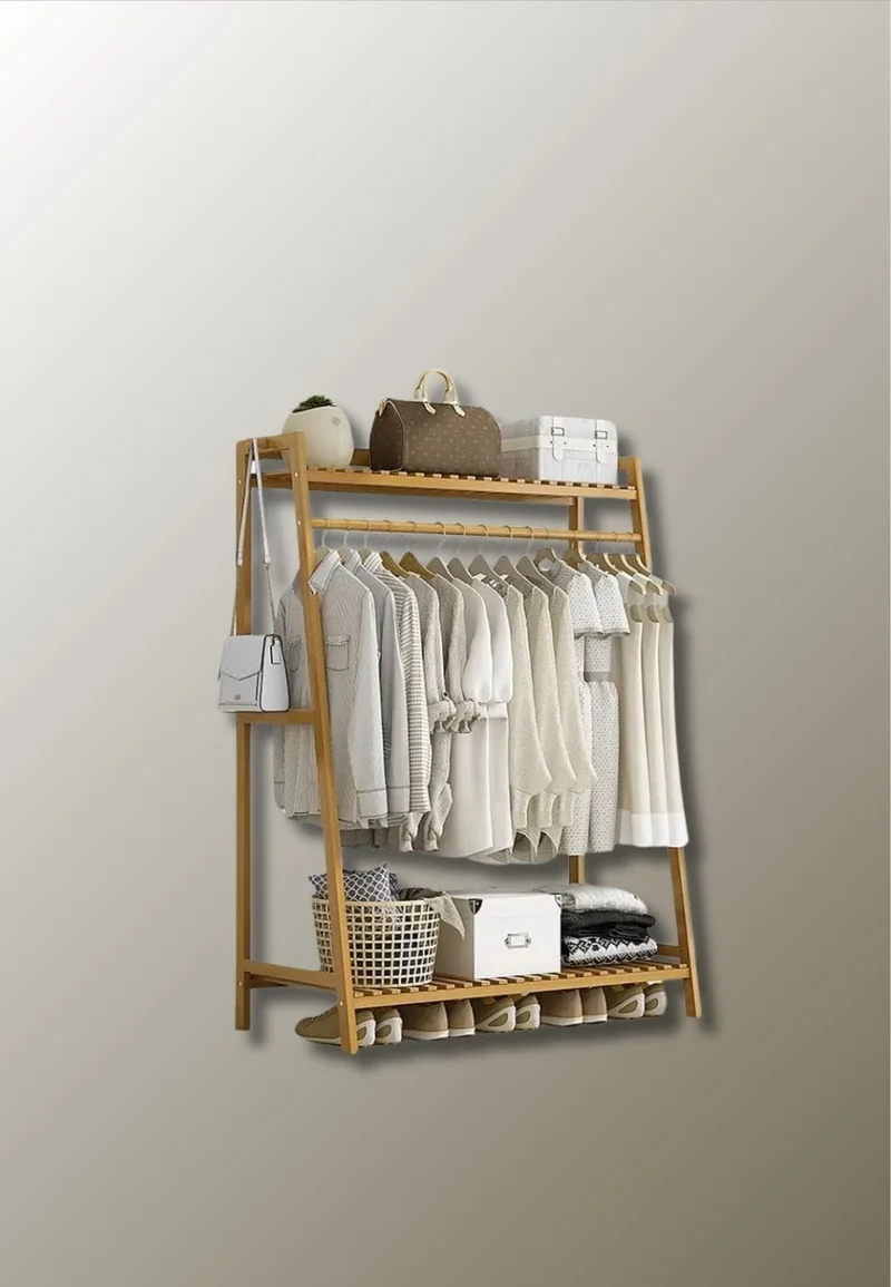 Meuble porte manteau chaussure en bois clair Triangle