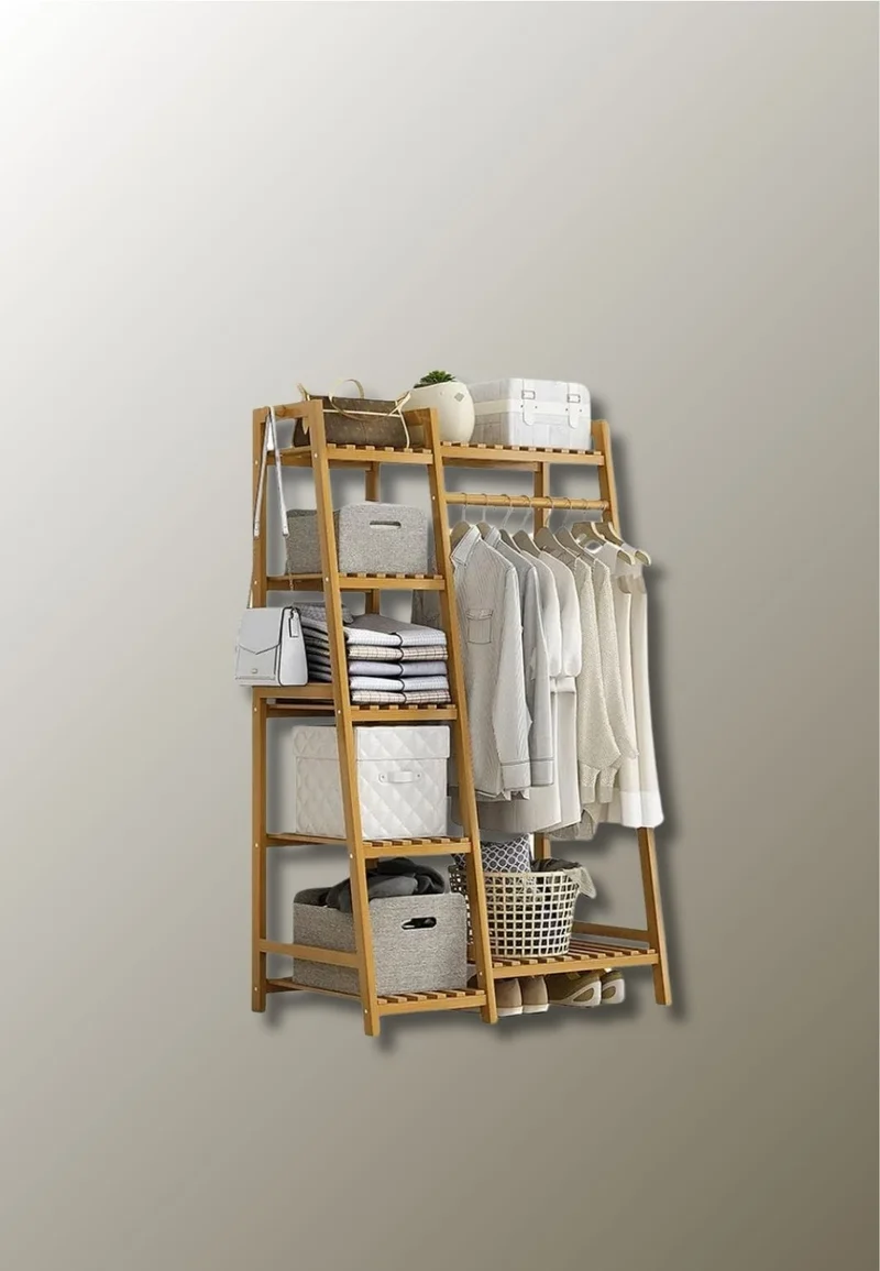 Meuble porte manteau chaussure en bois clair Petit Triangle Etagère