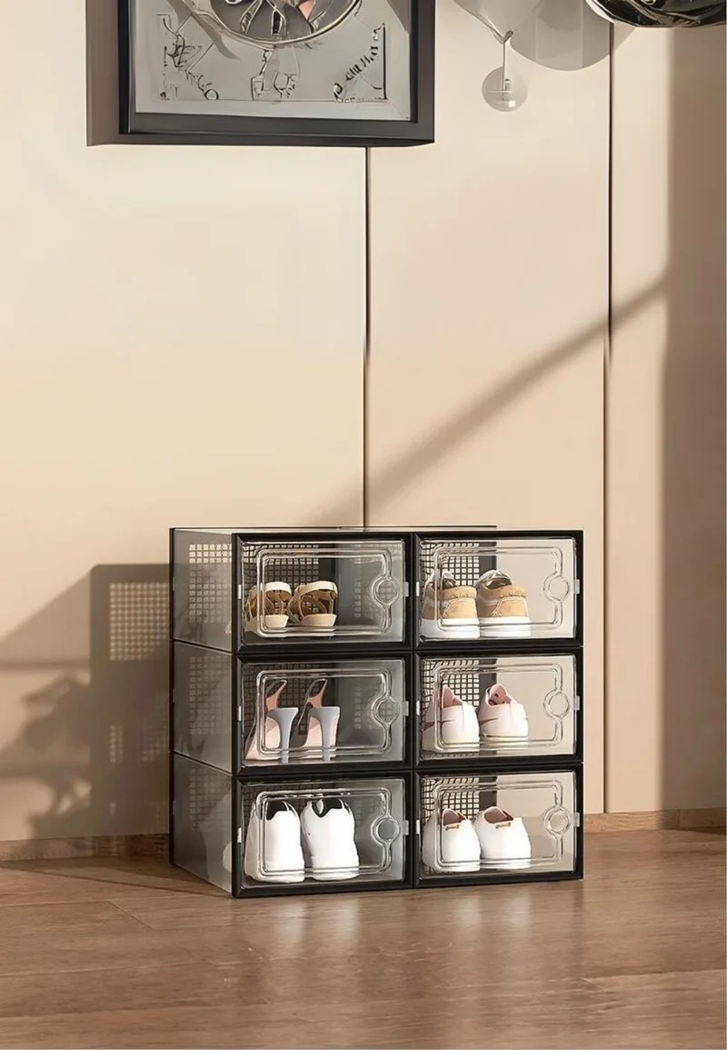 Meuble porte manteau chaussure 6 boites Noires