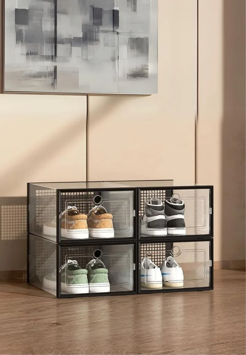 Meuble porte manteau chaussure 4 boites Noires