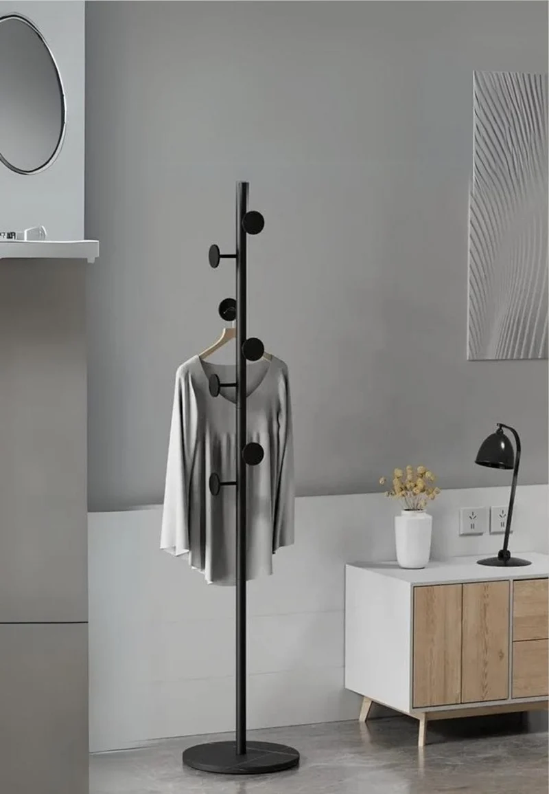 Porte manteau sur pied design champignon noir sur base noire