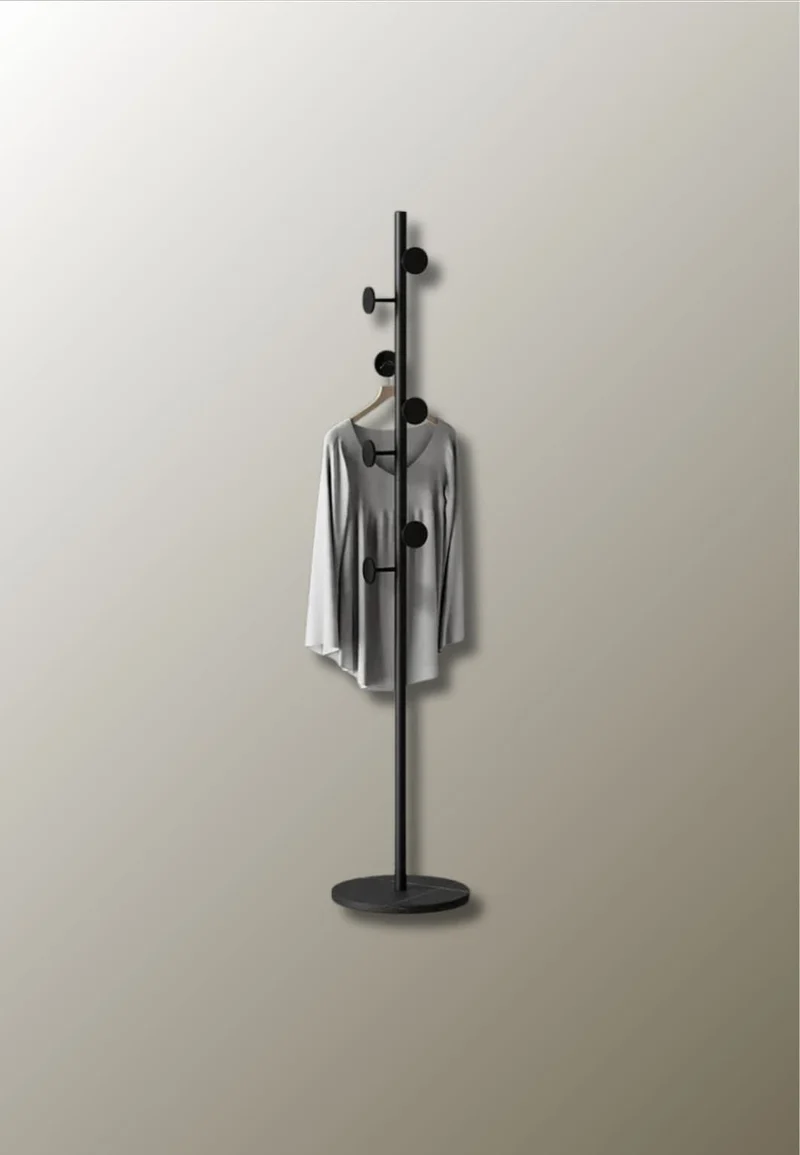 Porte manteau sur pied design champignon noir sur base noire