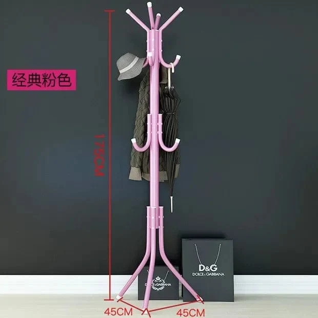 Porte manteau sur pied perroquet rose 12 crochets