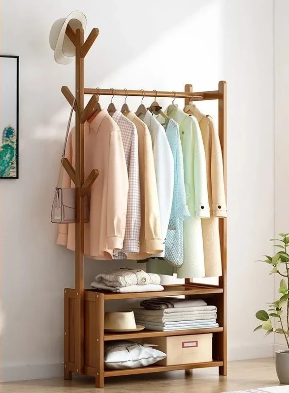 Meuble porte manteau chaussure en bois foncé ouvert 70cm