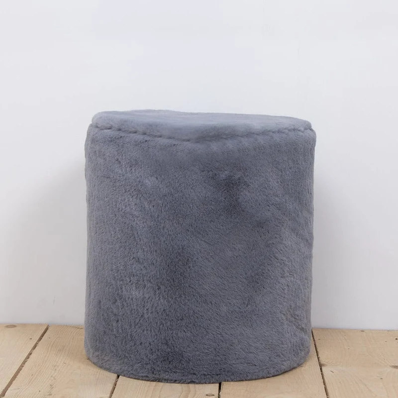 Pouf Fourrure Gris
