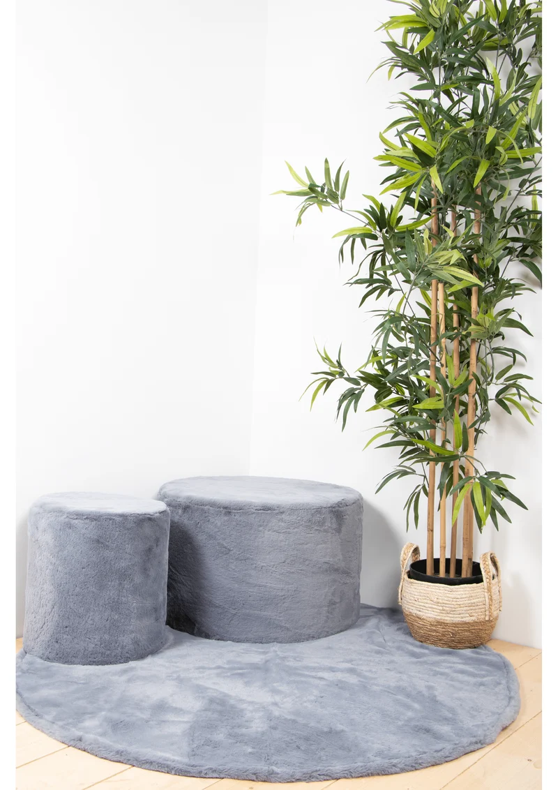 Pouf Fourrure Gris