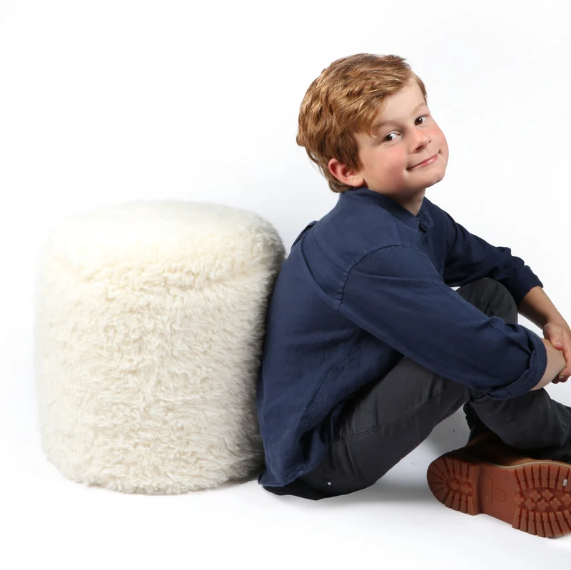 Pouf Classique en Fausse Fourrure