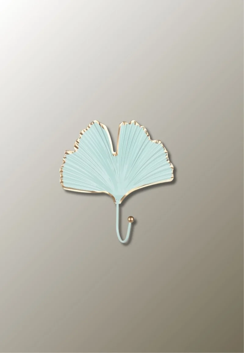 Patère porte manteau Feuille Nénuphar Bleue
